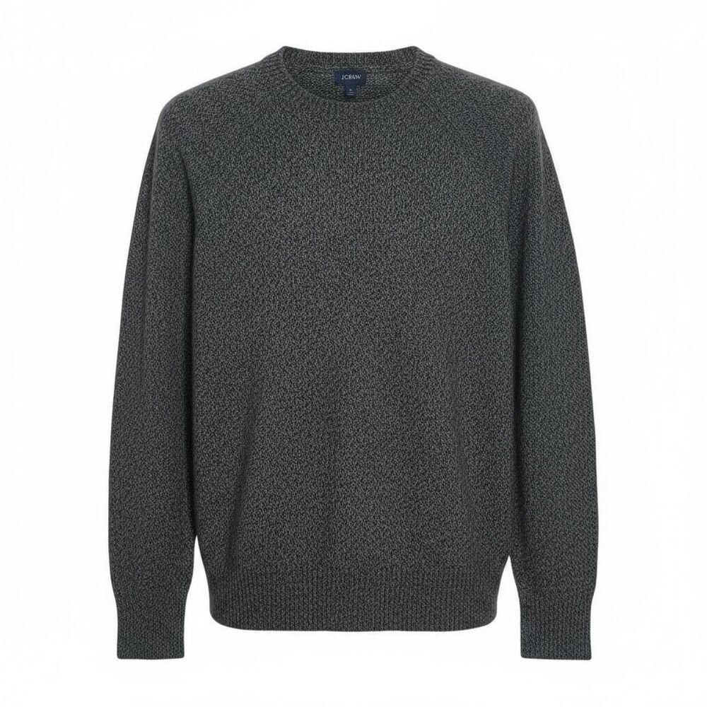 J. Crew Lambswool Blend Marled Crewneck Pullover Sweater Charcoal Gray Sz Large